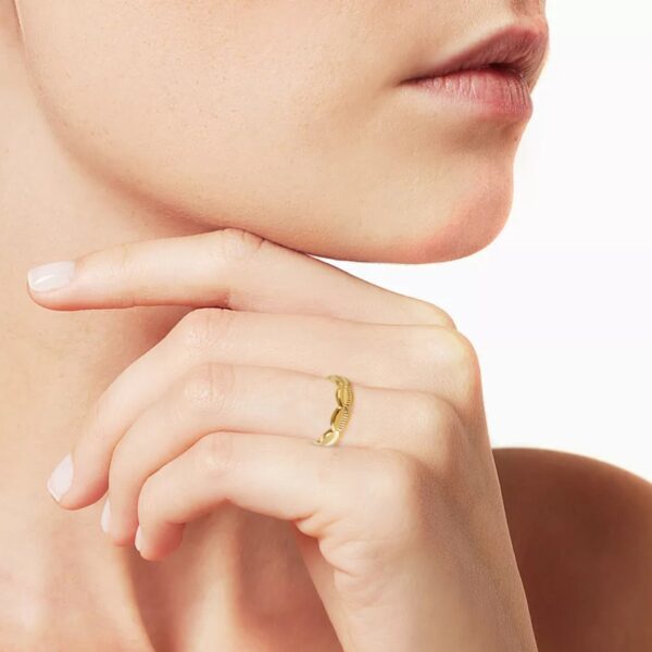 AFRA JEW PALMETTE GOLD STAINLESS STEEL RING - Image 3