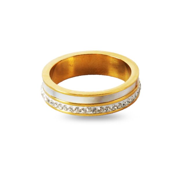 AFRA JEW GLAZE GOLD STAINLESS STEEL RING - Image 3
