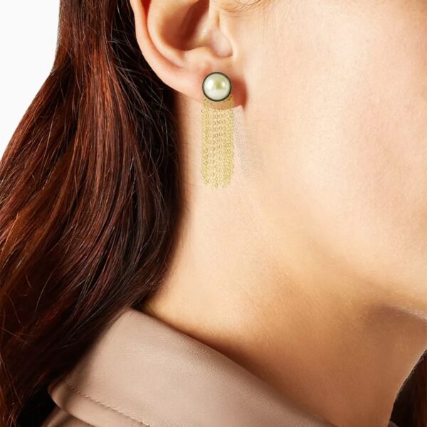 AFRA JEW PEARLET GOLD STAINLESS STEEL EARRING - Image 3