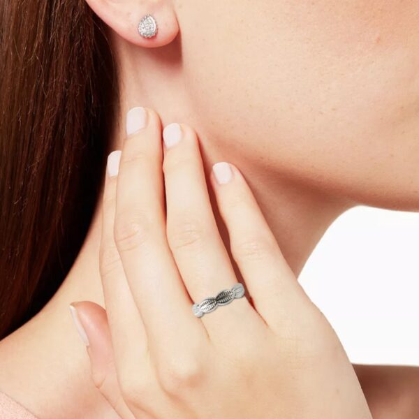 AFRA JEW PALMETTE SILVER STAINLESS STEEL RING - Image 2