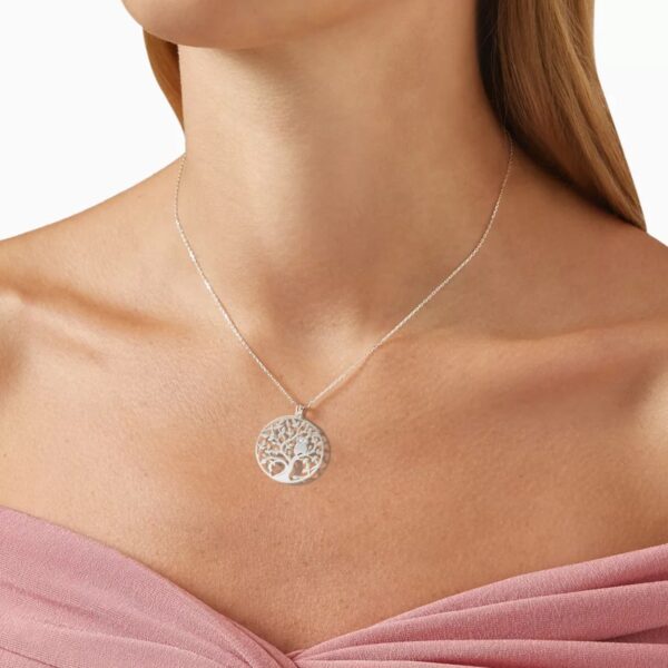 AFRA JEW TREE SILVER STAINLESS STEEL NECKLACE - Image 2