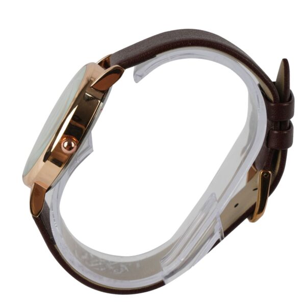 AFRA ELANOR LADIES WATCH ROSE GOLD CASE WHITE DIAL BROWN LEATHER - Image 3