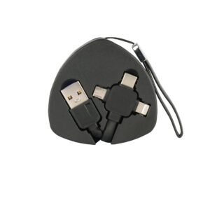 AFRA Retractable USB Charging Cable AF-0012MTPE – 1.5A, 3-in-1, Micro USB, Type-C & iPhone, 1.2m