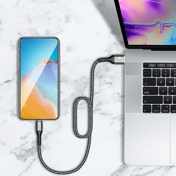 AFRA USB Charging Cable, 2.4A, Nylon-Braided Jacket, With Data Transmission, USB A to Type C, 1 meter length, Durable, Tangle Free, Auto-Disconnect Function, LED Indicator AF-0003TYPC - Image 5