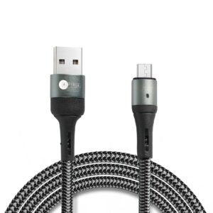 AFRA USB Charging Cable AF-0003MUSB – 2.4A, Nylon-Braided, Micro USB, Tangle-Free & LED Indicator