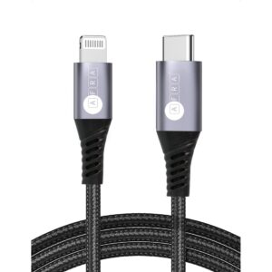 AFRA USB Charging Cable AF-0006PDTC – 3A 20W, Nylon-Braided, Type-C to iPhone Lightning, 1m